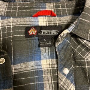 COPY - AW Outfitters Gray and blue work Plaid Shirt
